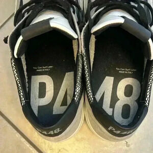 P448 Men’s Soho sneaker EU size 47 white gray black leather